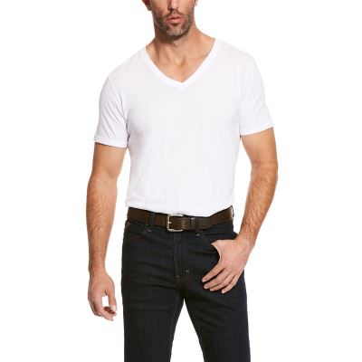 Ariat Short Sleeve V-neck - T Shirts Wit Heren - 35925-879